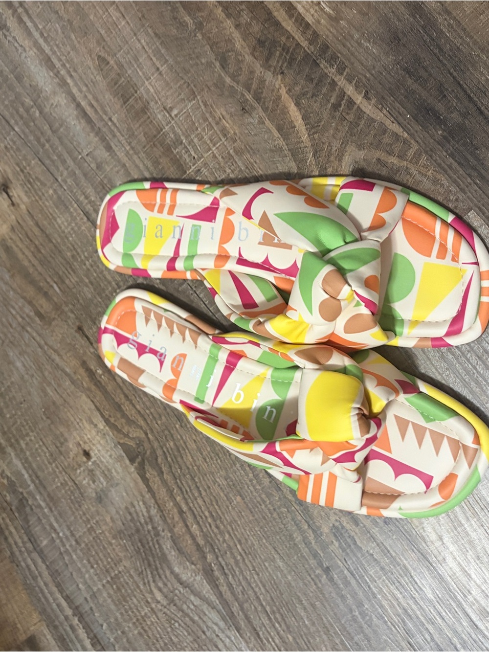 Gianni Bini Multicolor Knot Slide Sandals